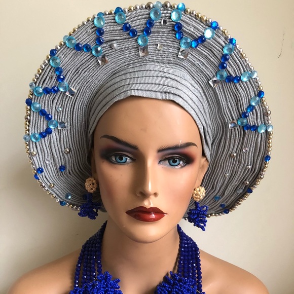 Handmade Auto Ready to Wear Gele (African Headtie) - Picture 2 of 7